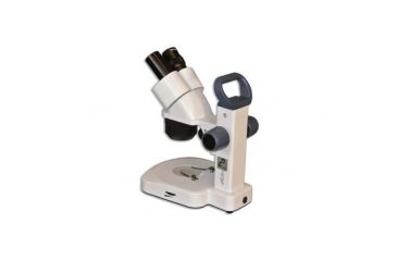 Image of Meiji Techno EM-20 LED Binocular Entry Level 1X/3X Turret Stereo Rechargeable Microscope, White EM-20
