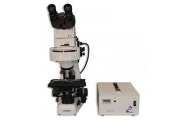 Image of Meiji Techno Halogen Ergonomic Trinocular Epi-Fluorescence Biological Microscope, BEIGE, LARGE MT6300EH