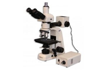 Image of Meiji Techno Halogen Trino Incident,Transmitted Light BF,DF Metallurgical Microscope, BEIGE, LARGE MT8530