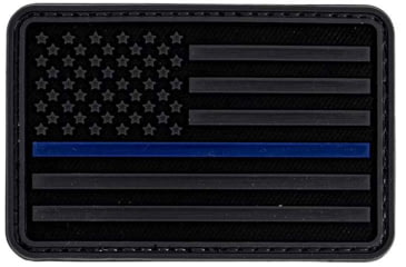 Image of Merica Life 3D US Flag Forward - Thin Blue Line Patch, Gray, 3 x 2, 3D-USFLAG-GREY-TBL