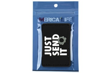 Image of Merica Life Just Send It PVC Patch, Black and White, 3 x 2, JSI-BK
