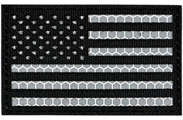 Image of Merica Life Reflective US Flag Patch, Black/ White, 3 x 2in, REF-USFLAG-BW