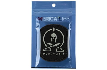 Image of Merica Life Spartan Molon Labe PVC Patch, Black and Gray, 2.75 x 2, ML-BG