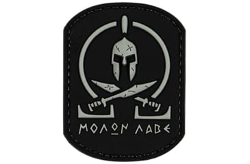 Image of Merica Life Spartan Molon Labe PVC Patch, Black and Gray, 2.75 x 2, ML-BG