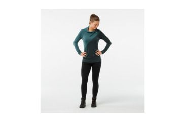 Image of Smartwool Merino 250 Asym Top-Women's, Mediterranean Green, Extra Small, SW015109A19-XS