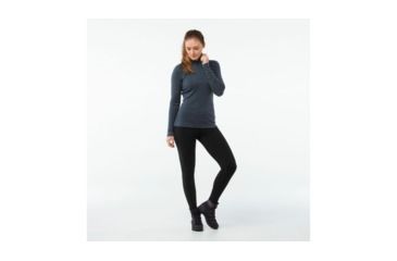Image of Smartwool Merino 250 Baselayer 1/4 Zip-Women's, Dark Blue Steel Heather, Extra Small, SW0NP221352-XS