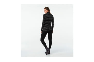 Image of Smartwool Merino 250 Baselayer Pattern 1/4 Zip-Women's, Black-Charcoal H, Extra Small, SW0NP222A41-XS
