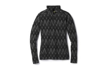 Image of Smartwool Merino 250 Baselayer Pattern 1/4 Zip-Women's, Black-Charcoal H, Extra Small, SW0NP222A41-XS