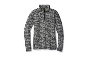 Image of Smartwool Merino 250 Baselayer Pattern 1/4 Zip-Women's, Black-Moonbeam Heather, Extra Small, SW0NP222A51-XS