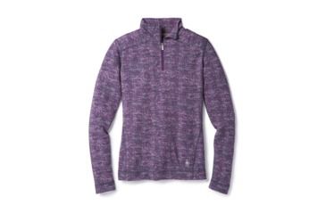 Image of Smartwool Merino 250 Baselayer Pattern 1/4 Zip-Women's, Dark Blue Steel, Extra Small, SW0NP222292-XS