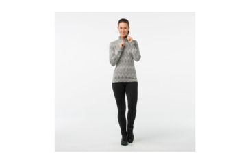 Image of Smartwool Merino 250 Baselayer Pattern 1/4 Zip-Women's, Light Gray-Moonbeam Heather, Large, SW0NP222A42-L