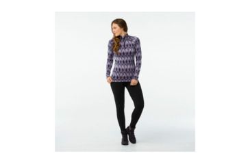 Image of Smartwool Merino 250 Baselayer Pattern 1/4 Zip-Women's, Purple Mist, Extra Small, SW0NP222A26-XS