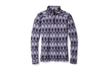 Image of Smartwool Merino 250 Baselayer Pattern 1/4 Zip-Women's, Purple Mist, Extra Small, SW0NP222A26-XS