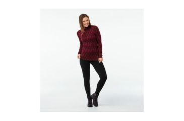 Image of Smartwool Merino 250 Baselayer Pattern 1/4 Zip-Women's, Tibetan Red, Large, SW0NP222A25-L
