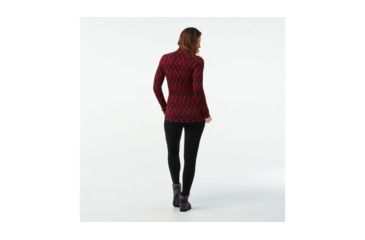 Image of Smartwool Merino 250 Baselayer Pattern 1/4 Zip-Women's, Tibetan Red, Large, SW0NP222A25-L