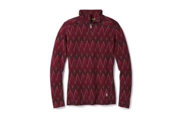 Image of Smartwool Merino 250 Baselayer Pattern 1/4 Zip-Women's, Tibetan Red, Large, SW0NP222A25-L