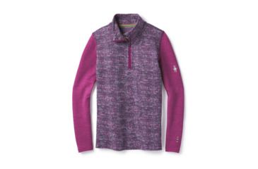 Image of Smartwool Merino 250 Baselayer Pattern Zip T-Boy's, Meadow Mauve, Extra Small, SW016123A22-XS