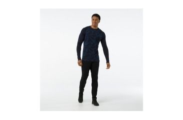 Image of Smartwool Merino 250 Pocket Crew-Men's, Deep Navy-Bright Cobalt, Medium, SW016084A40-M
