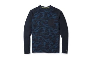Image of Smartwool Merino 250 Pocket Crew-Men's, Deep Navy-Bright Cobalt, Medium, SW016084A40-M