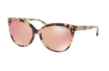 Image of Michael Kors JAN MK2045 Sunglasses 3026N0-55 - Pink Tortoise Frame, Rose Gold Mirror Polar Lenses