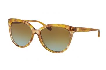 Image of Michael Kors JAN MK2045 Sunglasses 32365D-55 - Yellow Floral Frame, Amber Blue Gradient Lenses