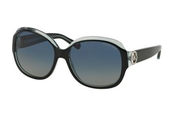 Image of Michael Kors KAUAI MK6004 Sunglasses 30011H-59 - Black/Blue Frame, Blue Green Polarized Lenses