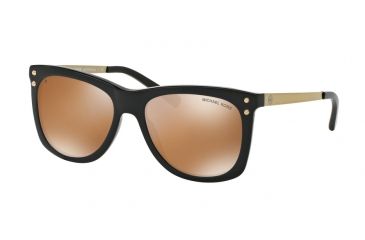 Image of Michael Kors LEX MK2046 Sunglasses 31602T-54 - Black Frame, Gold Mirror Polarized Lenses