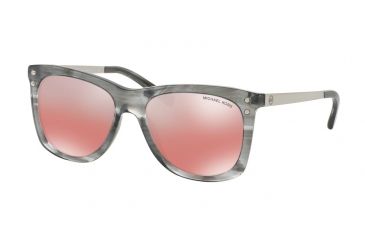Image of Michael Kors LEX MK2046 Sunglasses 32376A-54 - Grey Floral Frame, Red Silver Flash Lenses