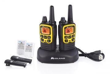Image of Midland Radio 36 Chl./32 mile w/121 codes, W/X Scan-Alert, Batts, Rapid Charge DTC/USB, Black/Yellow T61VP3