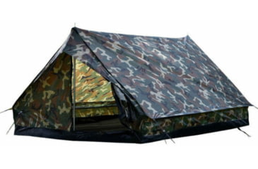 Image of MIL-TEC Mini-Pack Tent, 2 Person, Woodland Camo, 81 x 57 x 39, 14205020