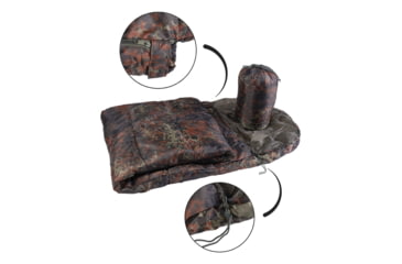 Image of MIL-TEC Commando Sleeping Bag, Flecktarn Camo, 88.6 x 30 x 22, 14102021