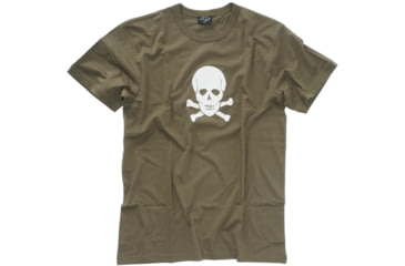 Image of MIL-TEC Skull Print T-Shirt - Men's, OD Green, Medium, 11064001-903