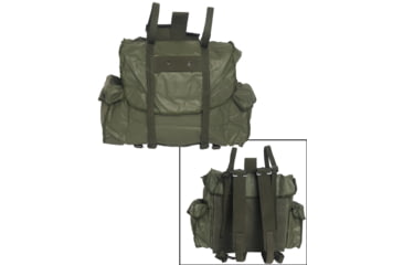 Image of Military Surplus Belgium Vinyl Rucksack Used, Olive Drab, Small, 91403510