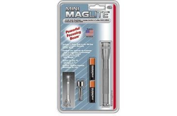 Image of MagLite Mini 2 Cell AAA Incandescent Flashlight, Gray Pewter, Blister Pack, M3A096
