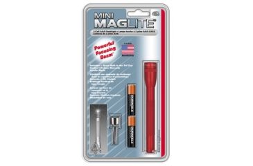 Image of MagLite Mini 2 Cell AAA Incandescent Flashlight, Red, Blister Pack, M3A036