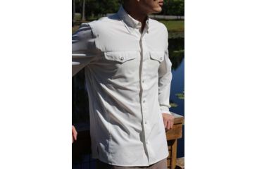 Image of Mojo Sportswear Company Mr. Cool Ultimate Technical Fishing Shirt Long Sleeve - Mens, White Caps, Large, WHTCP - L - MCUTFSHTLS