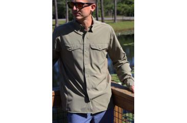 Image of Mojo Sportswear Company Mr. Cool Ultimate Technical Fishing Shirt Long Sleeve - Mens, Wiregrass, Large, Wiregrass - L - MCUTFSHTLS