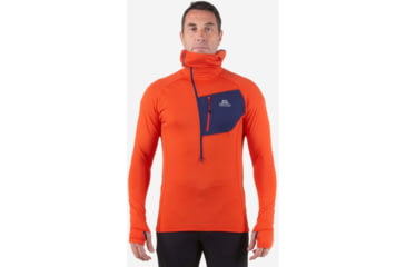 Image of Mountain Equipment Eclipse Hooded Zip Tee - Mens, Magma/Medieval, Small, ME-005727-S-Ma-Me