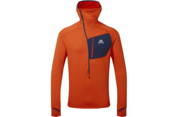 Image of Mountain Equipment Eclipse Hooded Zip Tee - Mens, Magma/Medieval, Small, ME-005727-S-Ma-Me