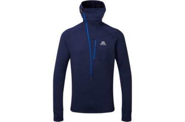 Image of Mountain Equipment Eclipse Hooded Zip Tee - Mens, Medieval Blue, 2XL, ME-005727MBLXXL