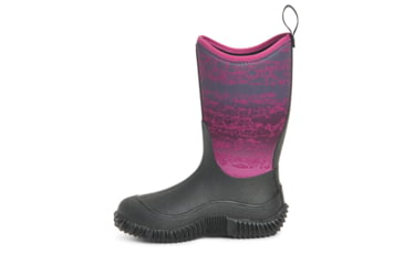 Image of Muck Boots Hale Rubber Boots - Youth, Black/Magenta Digi Terrain Fade, 4, KBH-004-BLK-040