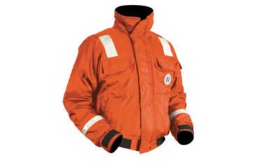 Image of Mustang Survival Classic Bomber Jacket w/SOLAS Reflective Tape - Large - Orange 27612