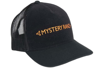 Image of Mystery Ranch Logo Front Trucker Hat, Black, One Size, 113107-001-00