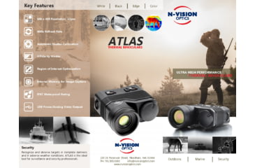 Image of N-Vision Optics ATLAS 50mm Thermal Binocular, F1.2 Germanium, 60 Hz Refresh Rate, Black, ATL50