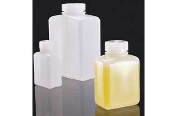 Image of Nalge Nunc Rectangular Bottles, High-Density Polyethylene, Wide Mouth, NALGENE 2009-0064 Amber