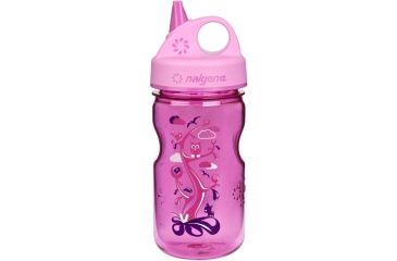 Image of Nalgene Grip-N-Gulp Kids Water Bottle, Pink With Woodland Art 703118