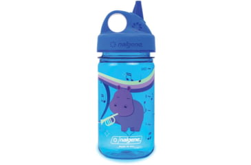 Image of Nalgene Kids Grip-N-Gulp Sustain Water Bottle, 12 oz, Musical Hippo, 12oz, 2182-5712