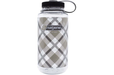 Image of Nalgene Limited Edition Wide Mouth Water Bottle, 1 Quart, Beige Plaid, 682020-0133
