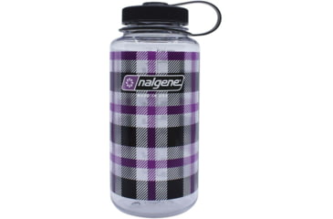 Image of Nalgene Limited Edition Wide Mouth Water Bottle, 1 Quart, Purple Plaid, 682020-0132