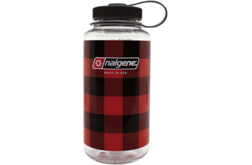 Image of Nalgene Limited Edition Wide Mouth Water Bottle, 1 Quart, Red Plaid, 682020-0130